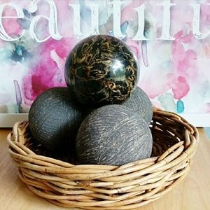 Faux Wood & Faux Marbled Acrylic Decorative Balls